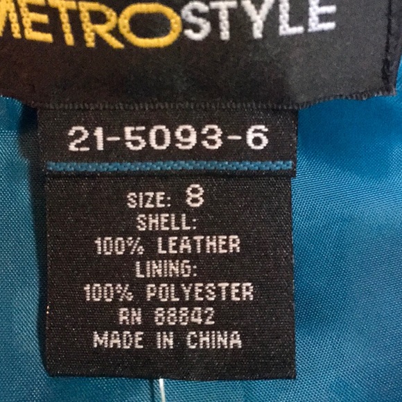 Metrostyle Beautiful Turquoise Leather Jacket. NWT - Picture 6 of 11
